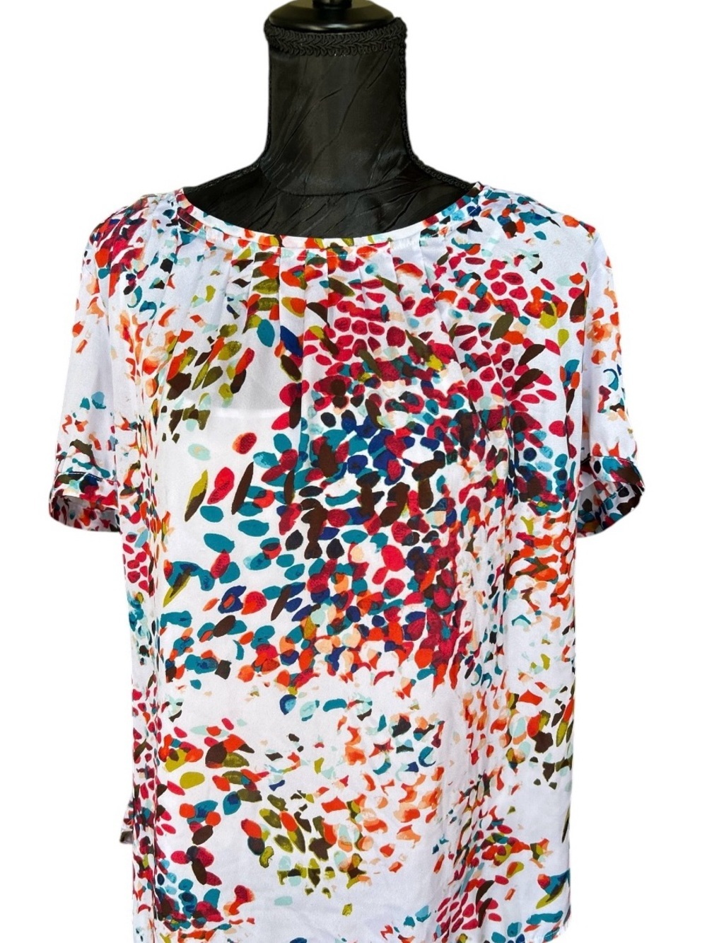 Liz Claiborne Colorful Abstract Floral Blouse Size L